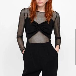 Zara Black Mesh Jumpsuit